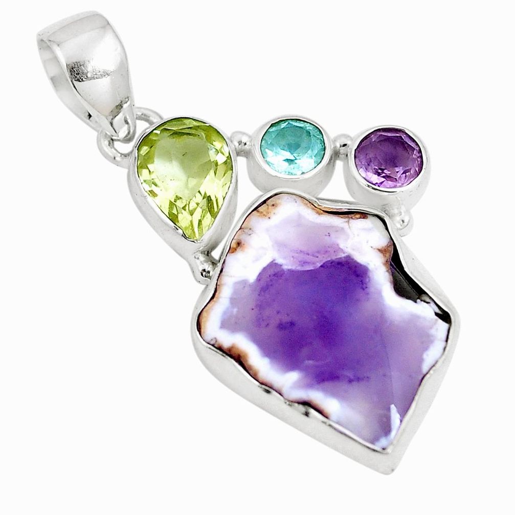 925 sterling silver natural purple opal amethyst pendant jewelry m87445