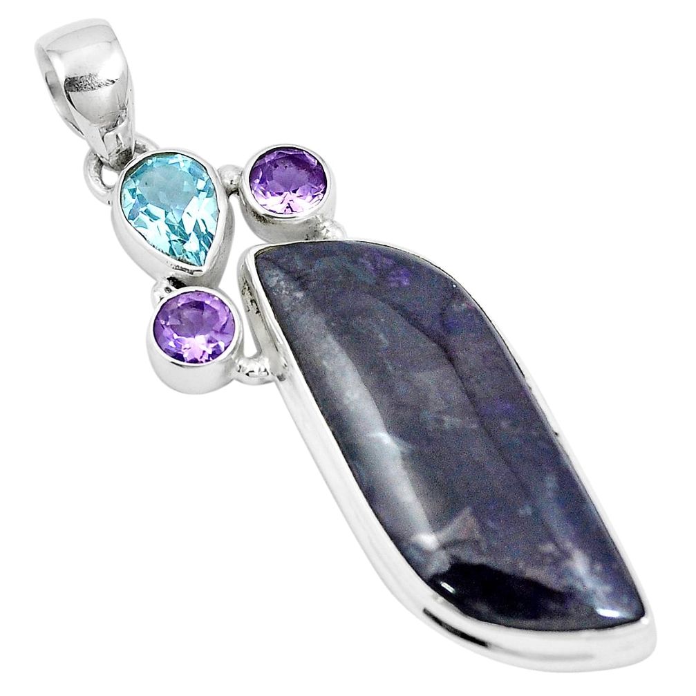 Natural purple sugilite amethyst 925 sterling silver pendant m87492