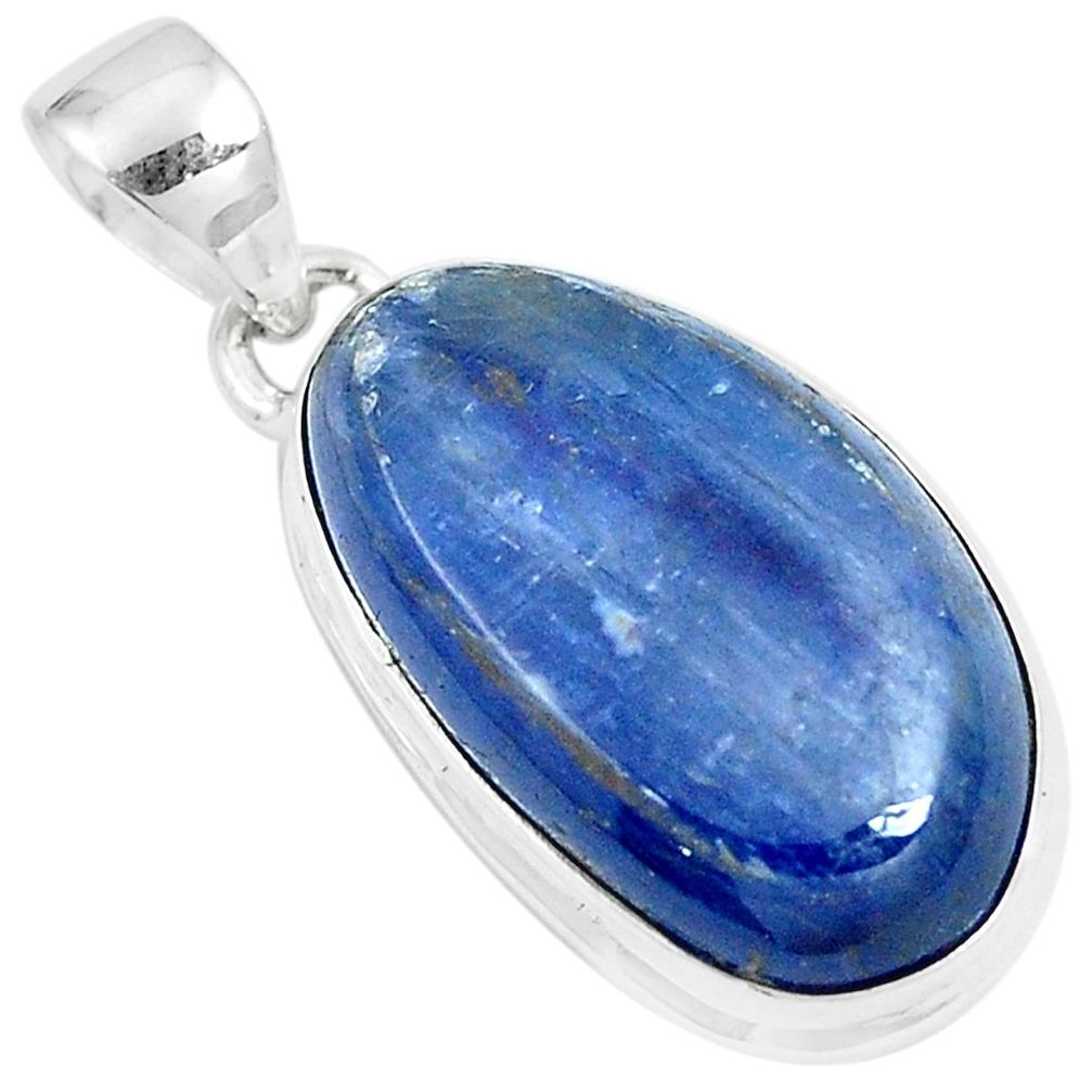 15.55cts natural blue kyanite 925 sterling silver pendant jewelry m87518