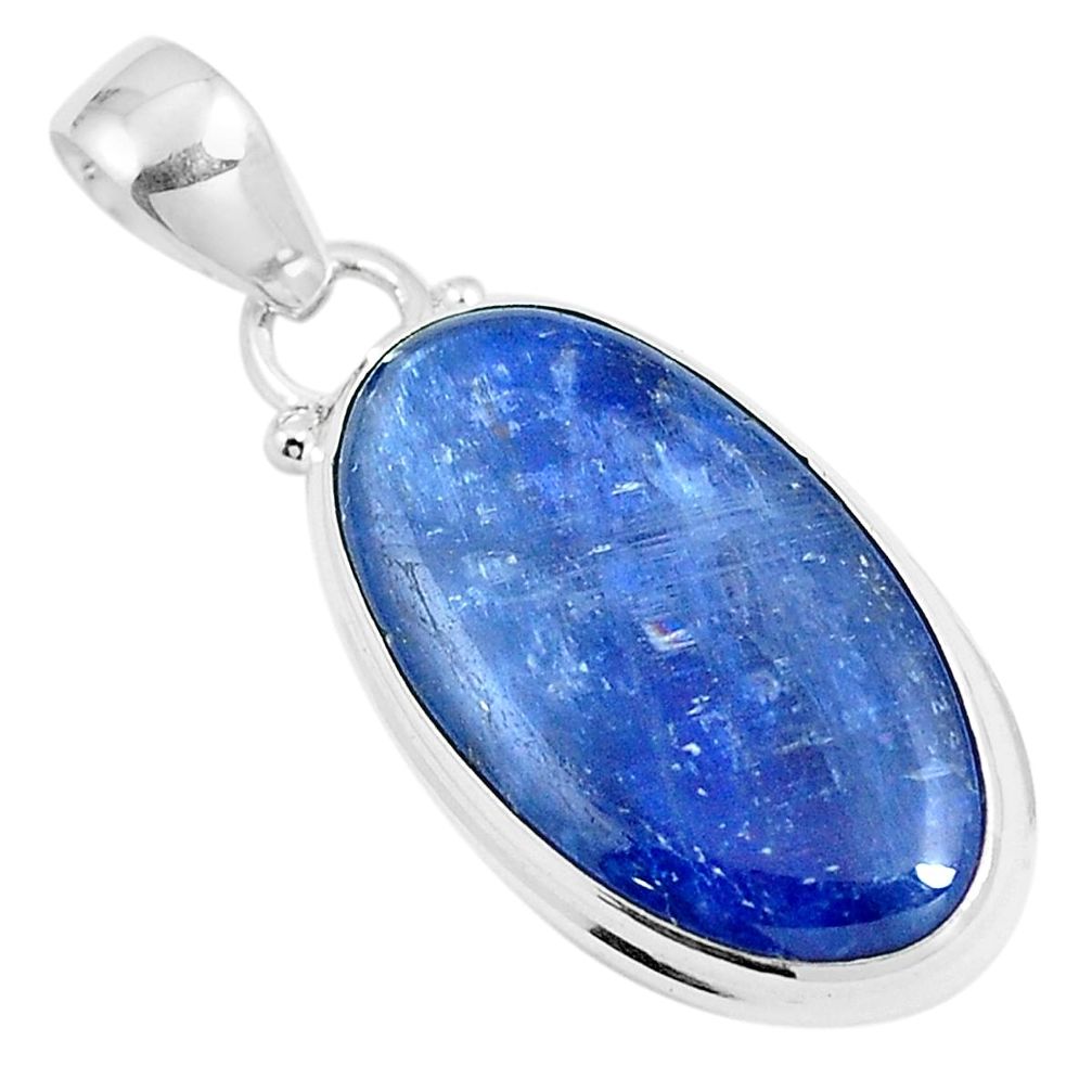 15.55cts natural blue kyanite 925 sterling silver pendant jewelry m87722