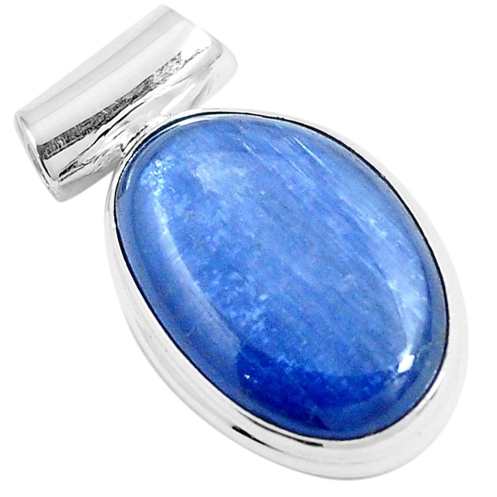 15.02cts natural blue kyanite 925 sterling silver pendant jewelry m87725
