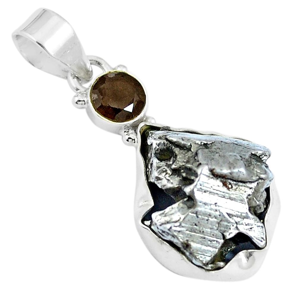 925 sterling silver 31.00cts natural campo del cielo (meteorite) pendant m87734