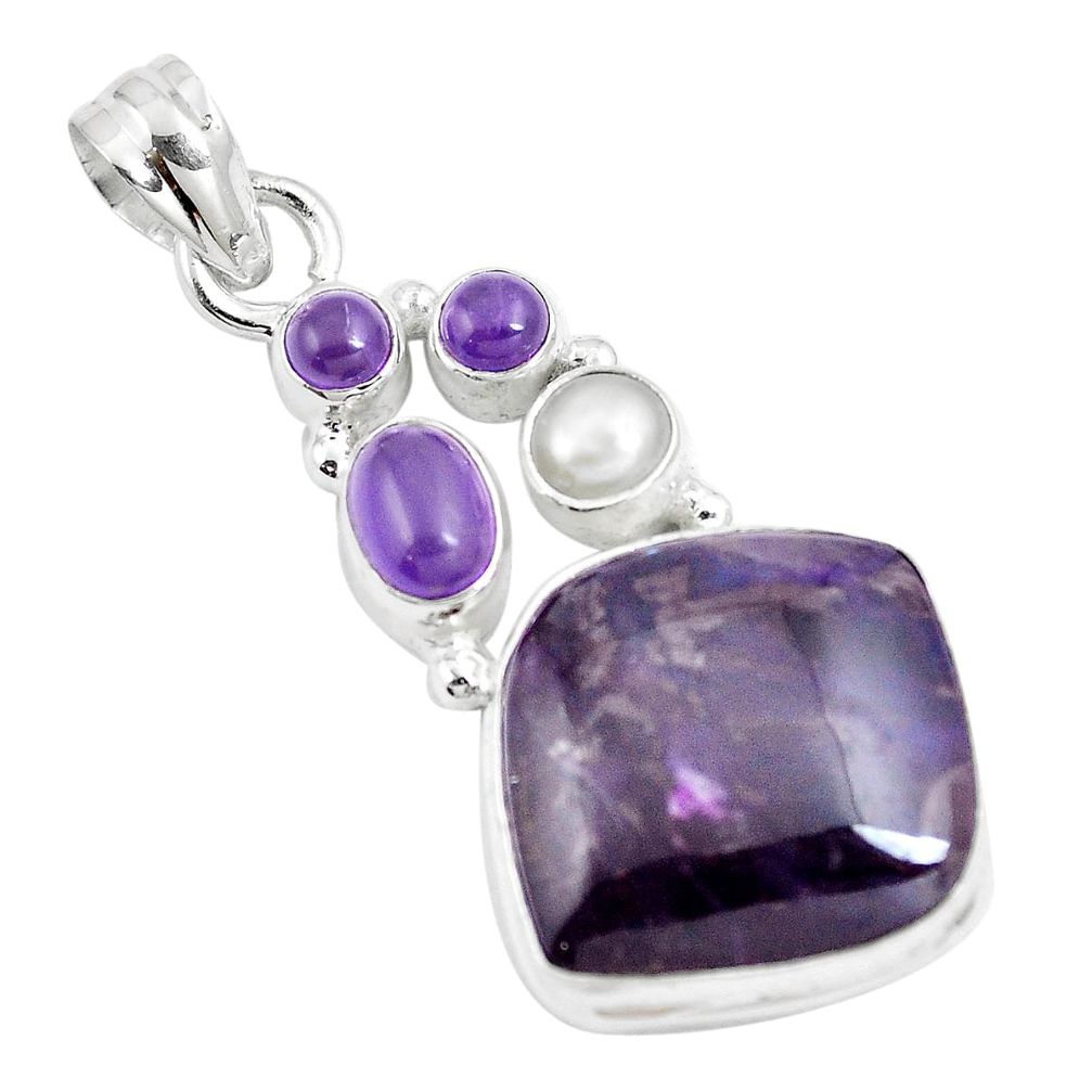 20.65cts natural purple sugilite amethyst 925 sterling silver pendant m87842