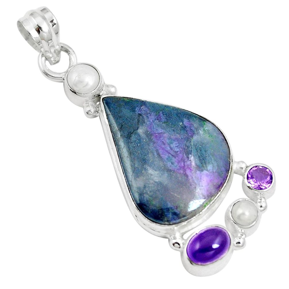 20.35cts natural purple sugilite amethyst 925 sterling silver pendant m87860