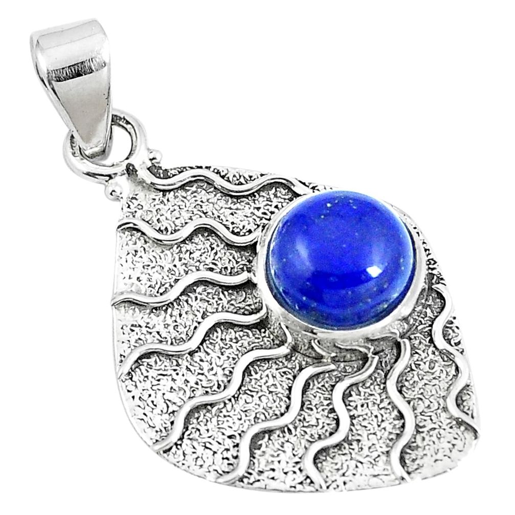 925 sterling silver 4.82cts natural blue lapis lazuli pendant jewelry m87932