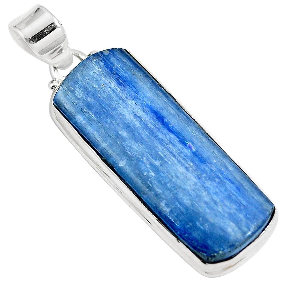 27.70cts natural blue kyanite 925 sterling silver pendant jewelry m88381