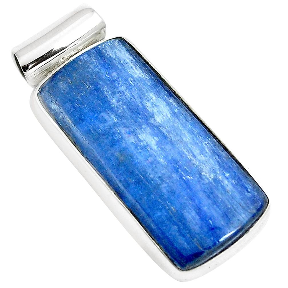 16.87cts natural blue kyanite 925 sterling silver pendant jewelry m88382