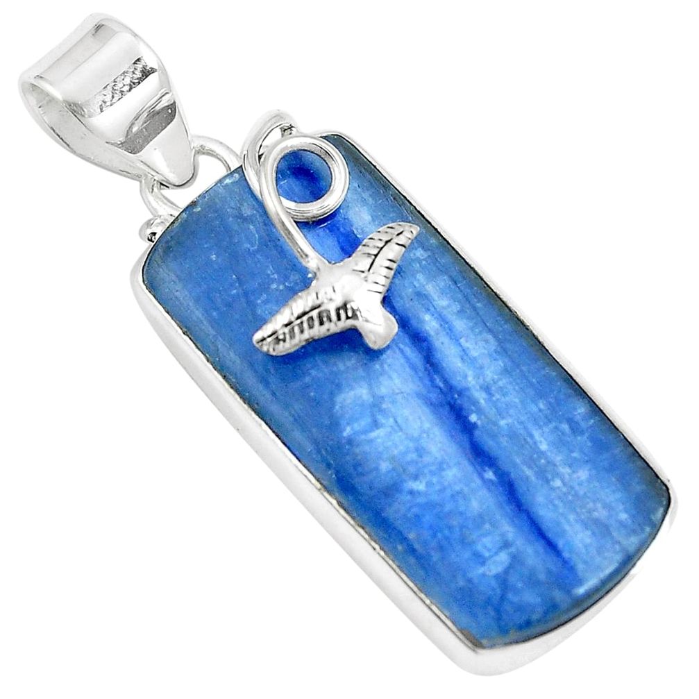 18.70cts natural blue kyanite 925 sterling silver pendant jewelry m88384