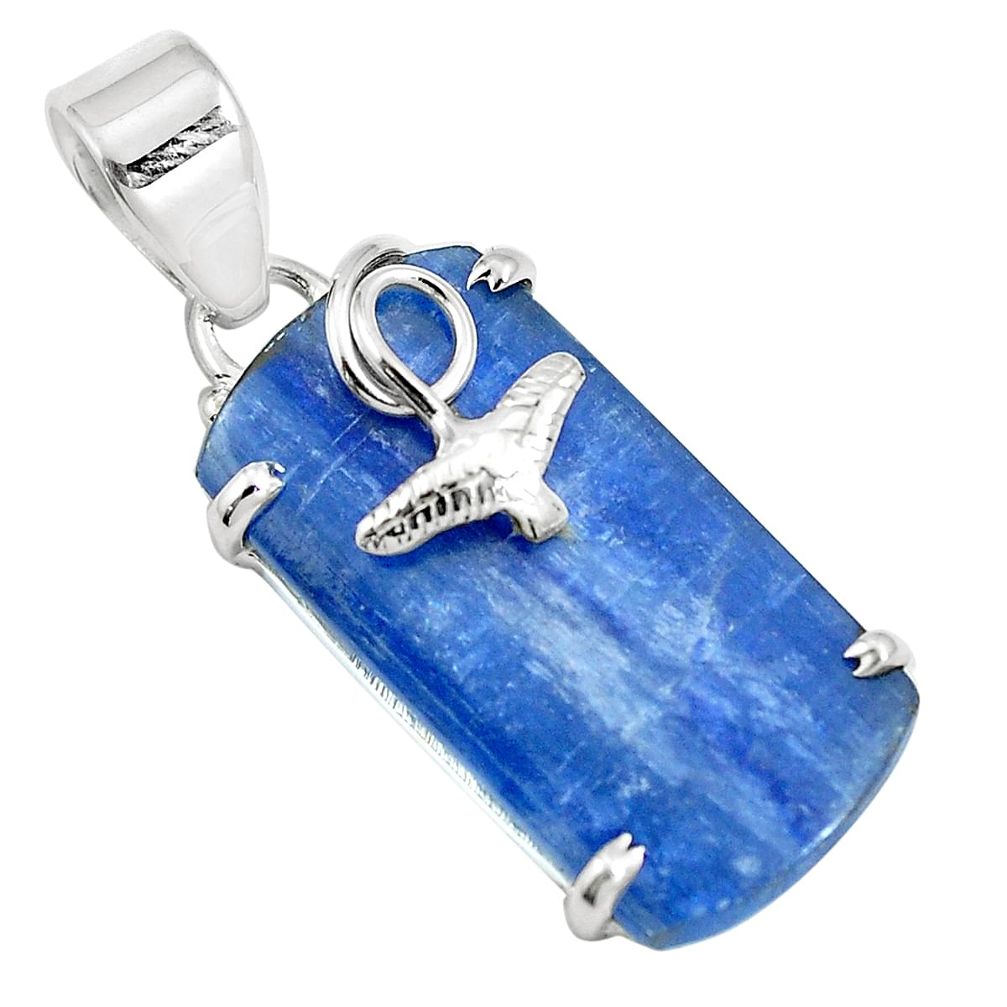 16.73cts natural blue kyanite 925 sterling silver pendant jewelry m88385