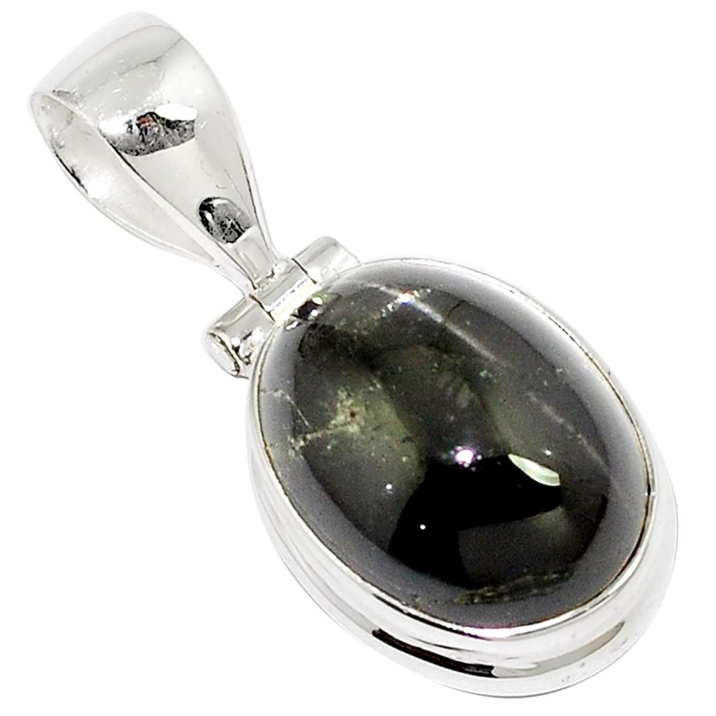 7.67cts natural black star 925 sterling silver pendant jewelry m88432