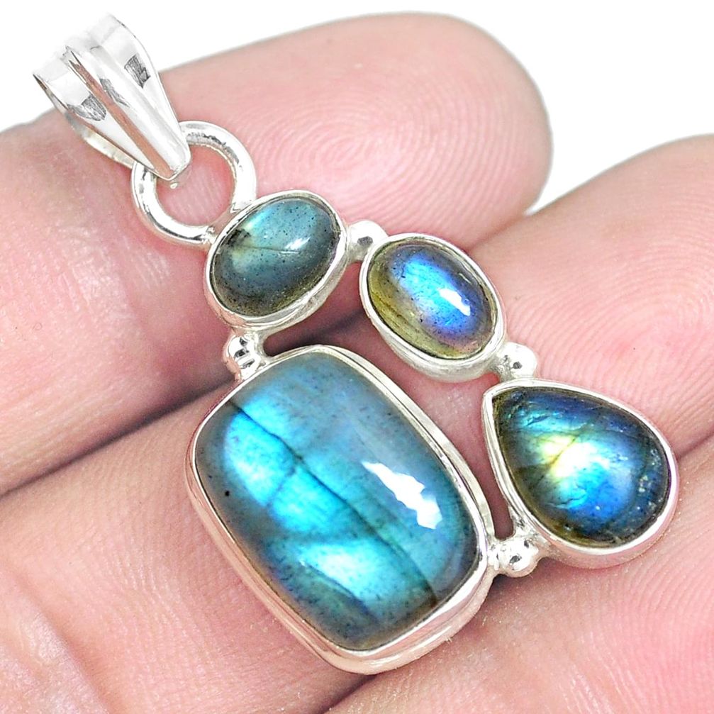 10.04cts natural blue labradorite 925 sterling silver pendant jewelry m88682