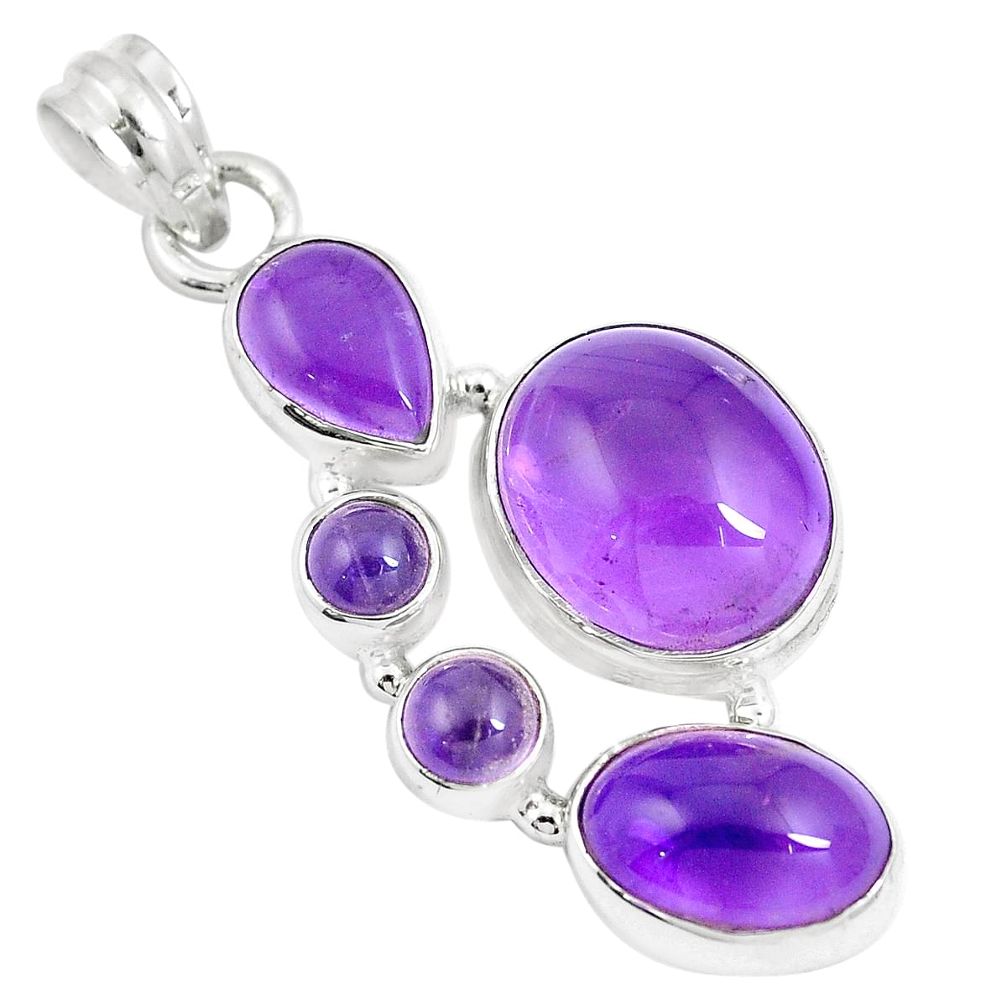 925 sterling silver 16.13cts natural purple amethyst pendant jewelry m88713