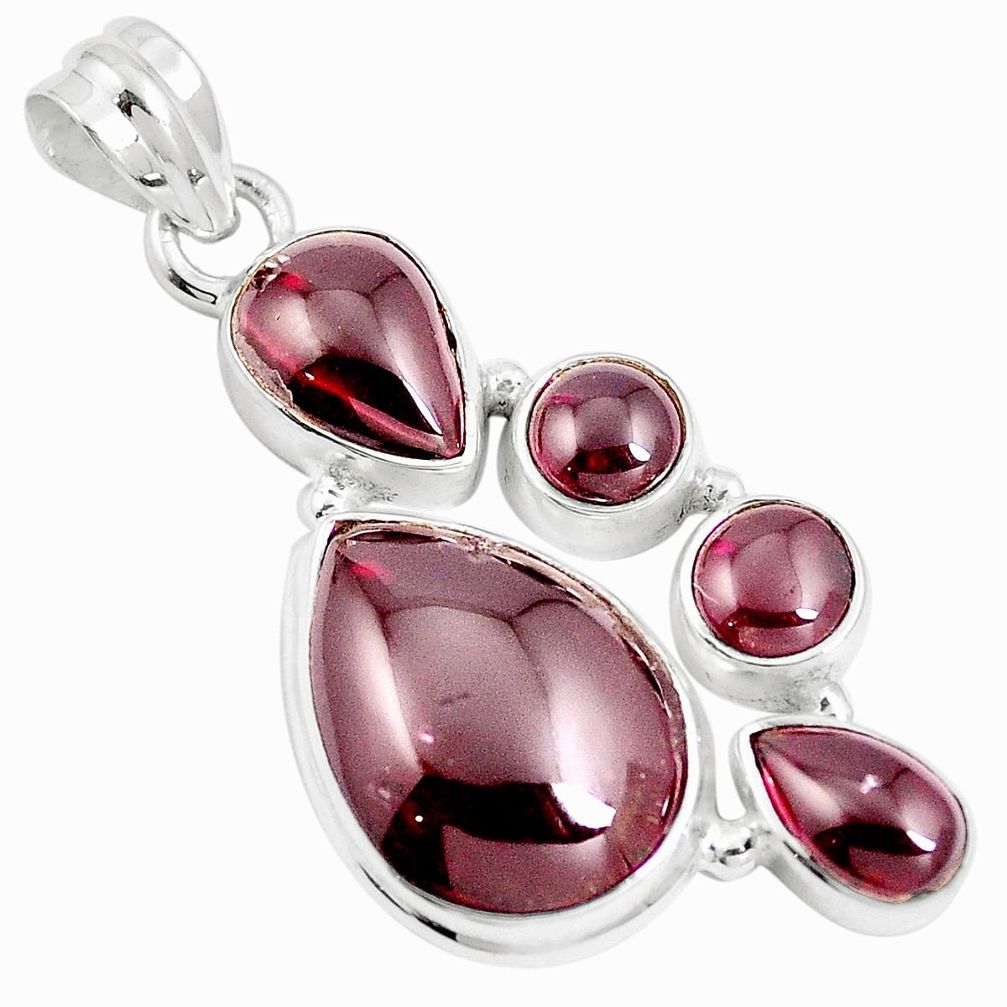925 sterling silver natural red garnet pear pendant jewelry m88735
