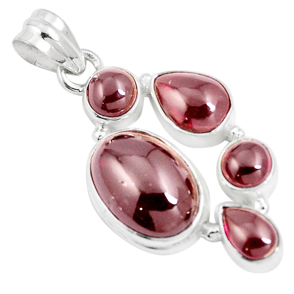12.30cts natural red garnet oval 925 sterling silver pendant jewelry m88738
