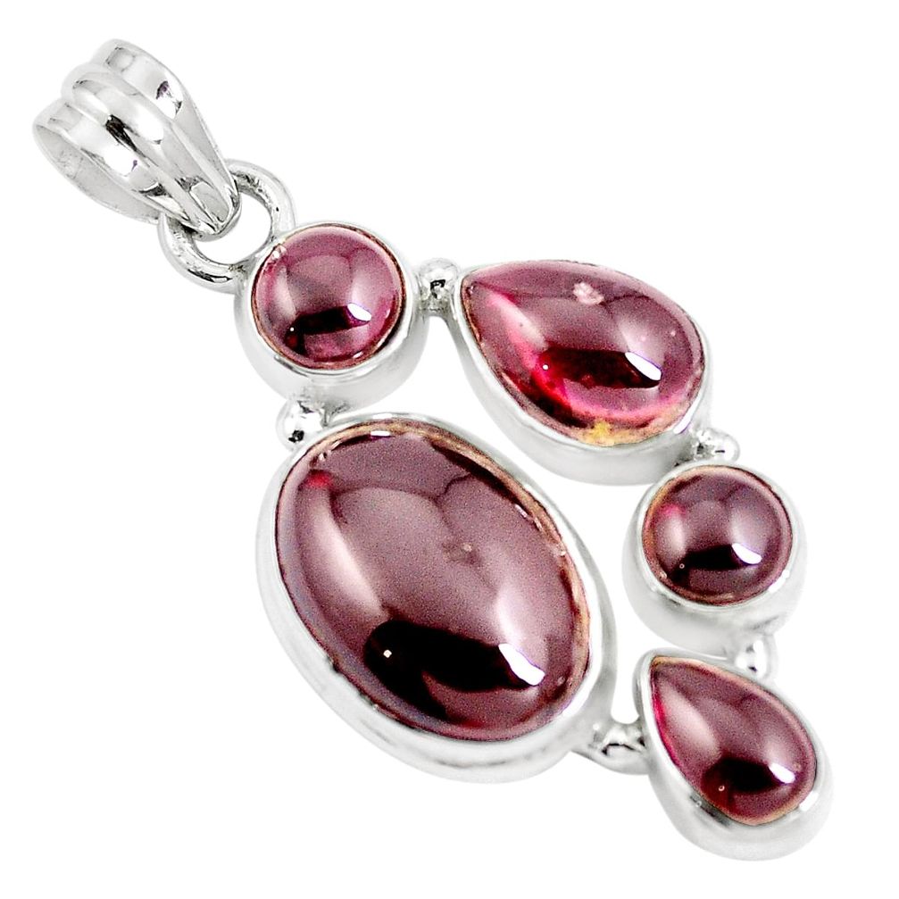 925 sterling silver 11.95cts natural red garnet oval pendant jewelry m88739