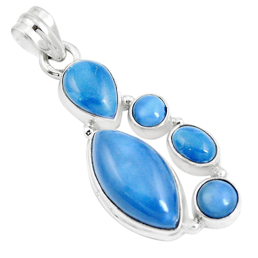 925 sterling silver 13.69cts natural blue owyhee opal marquise pendant m88748