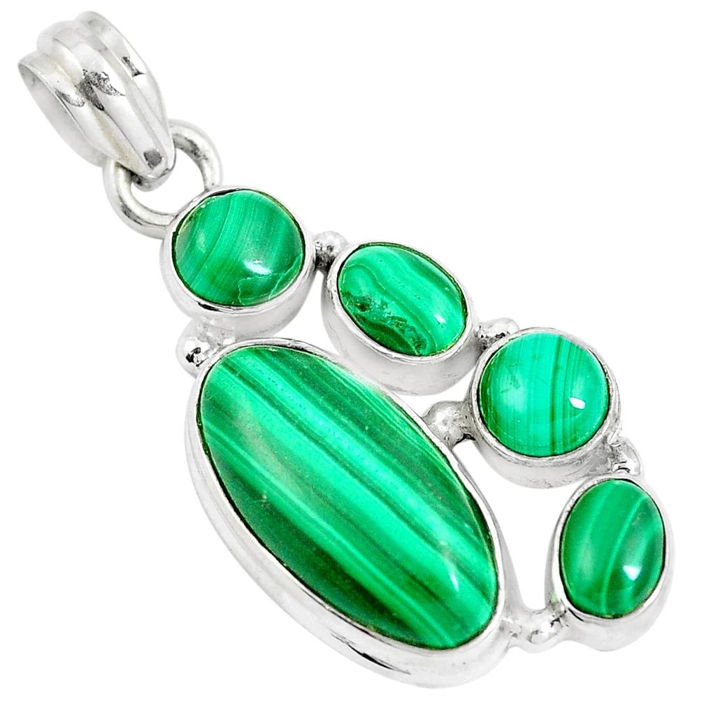 925 sterling silver 13.81cts natural green malachite pendant jewelry m88768