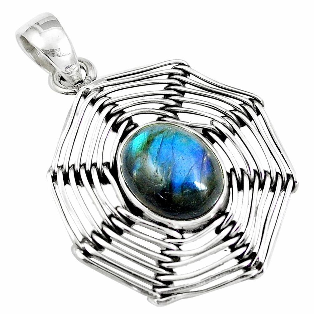 5.30cts natural blue labradorite 925 sterling silver pendant jewelry m89261