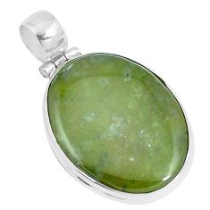 925 sterling silver 21.48cts natural green vasonite oval pendant jewelry m91413