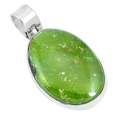 21.87cts natural green vasonite 925 sterling silver pendant jewelry m91414