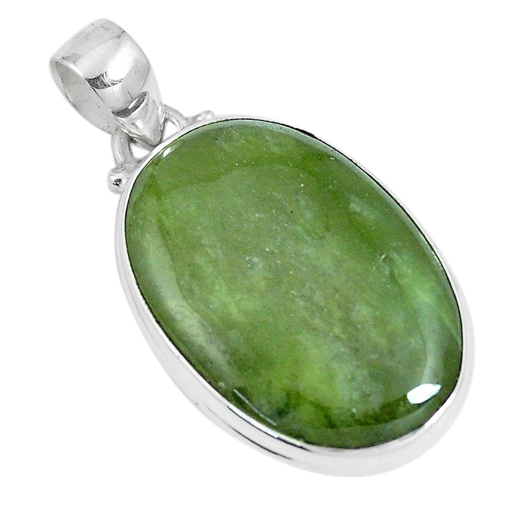 19.72cts natural green vasonite 925 sterling silver pendant jewelry m91418