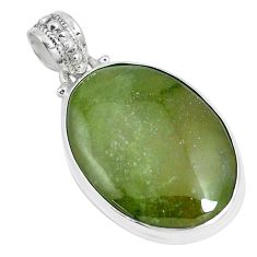 22.59cts natural green vasonite 925 sterling silver pendant jewelry m91419