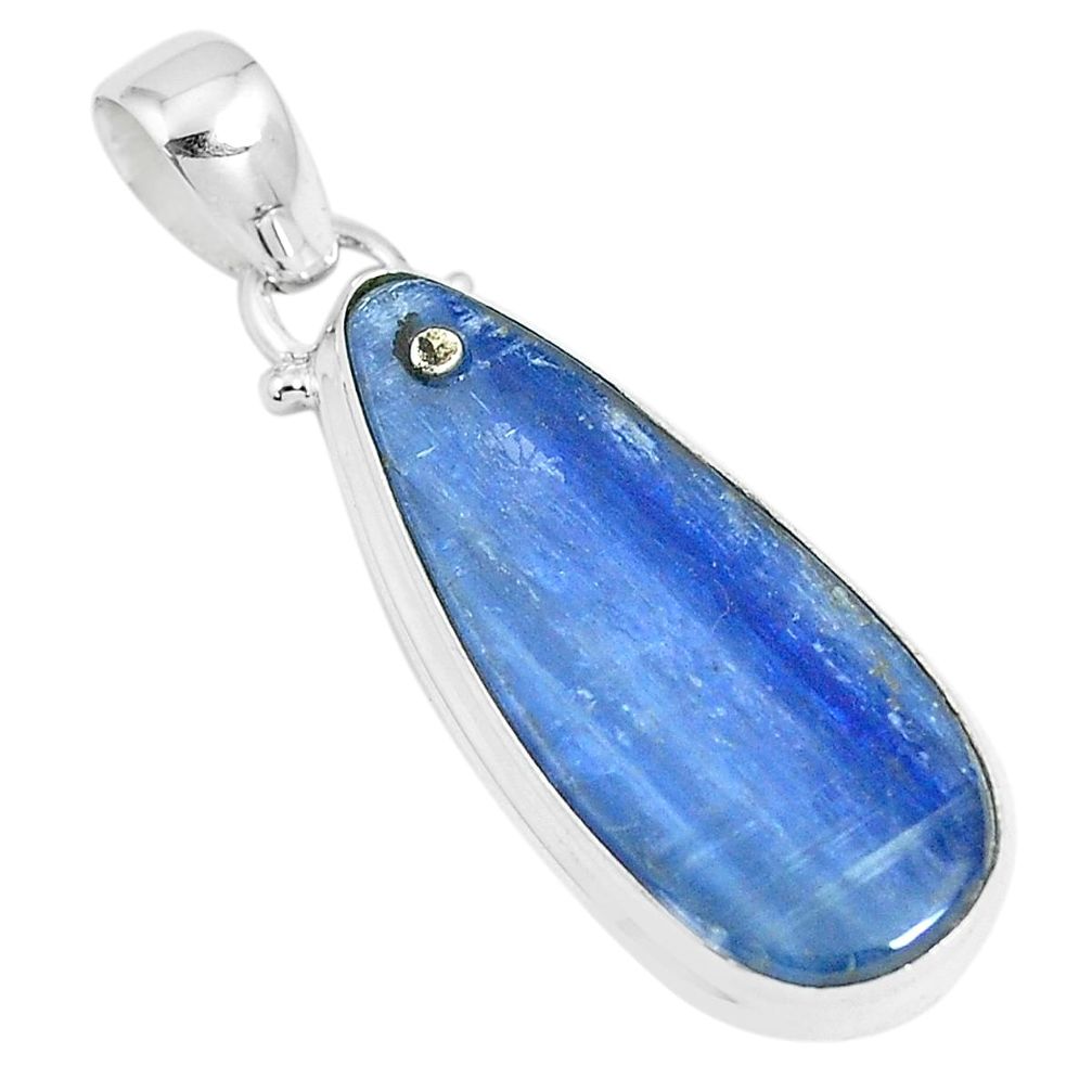 925 sterling silver 13.51cts natural blue kyanite pendant jewelry m91480