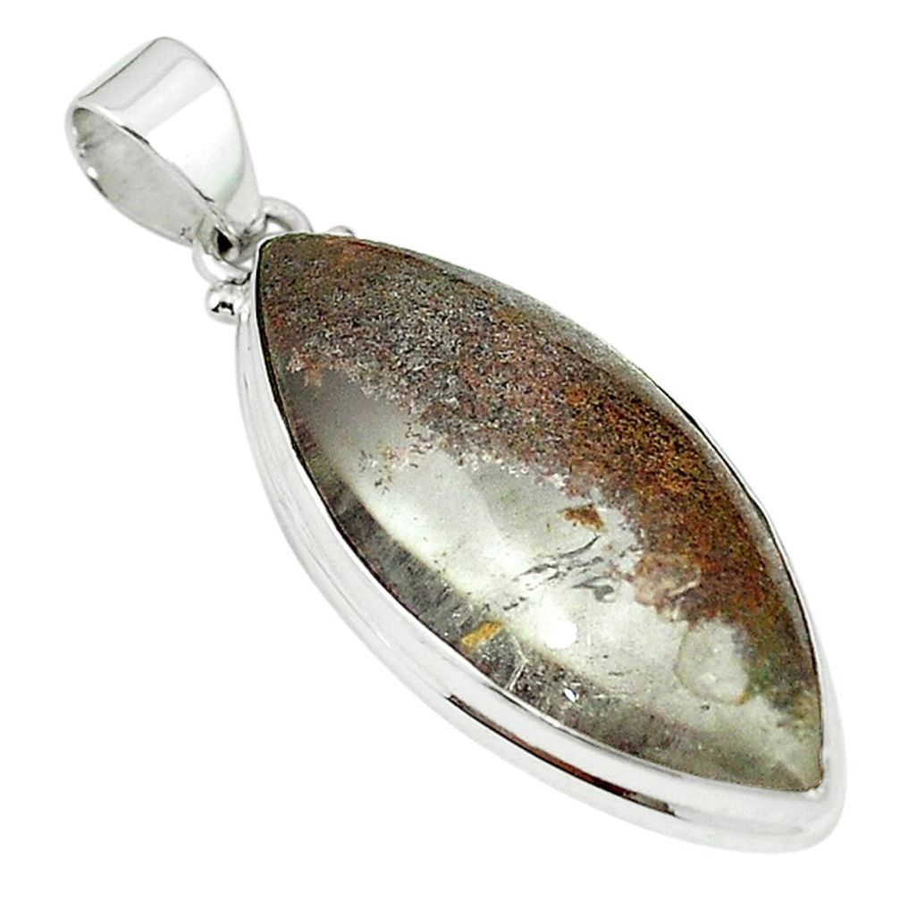 Natural brown scenic lodolite 925 sterling silver pendant jewelry m9175