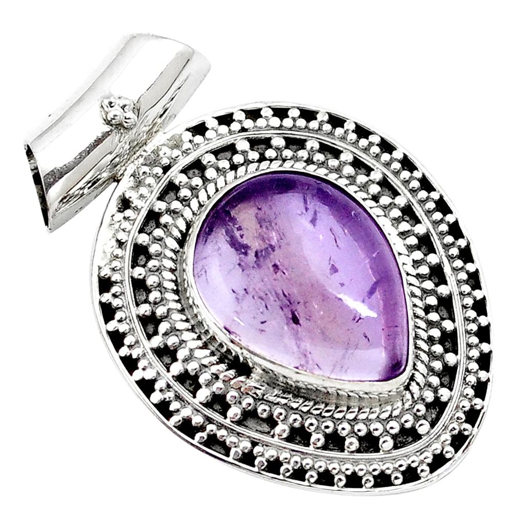 9.72cts natural purple ametrine 925 sterling silver pendant jewelry m91965