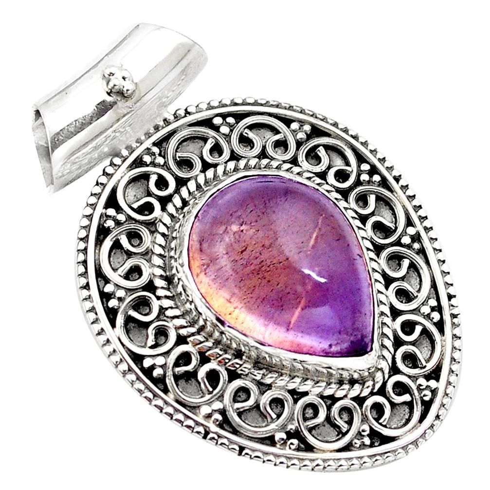 10.00cts natural purple ametrine 925 sterling silver pendant jewelry m91966