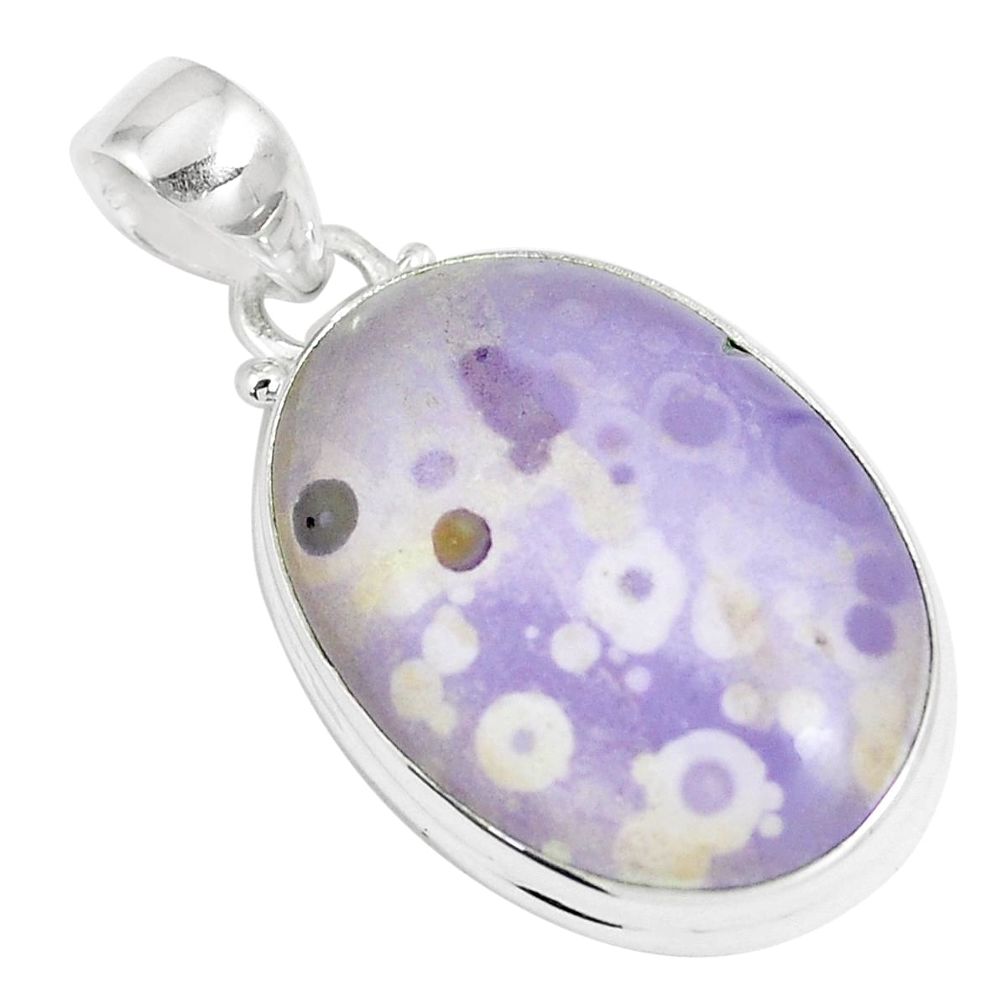 17.22cts natural purple tiffany stone 925 sterling silver pendant jewelry m92988