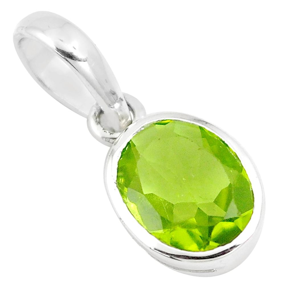 2.56cts natural green peridot 925 sterling silver pendant jewelry m93516