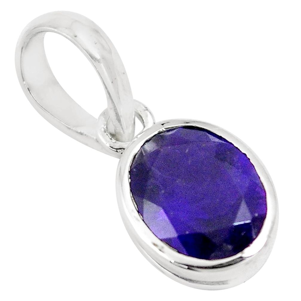 3.03cts natural purple amethyst 925 sterling silver pendant jewelry m93519