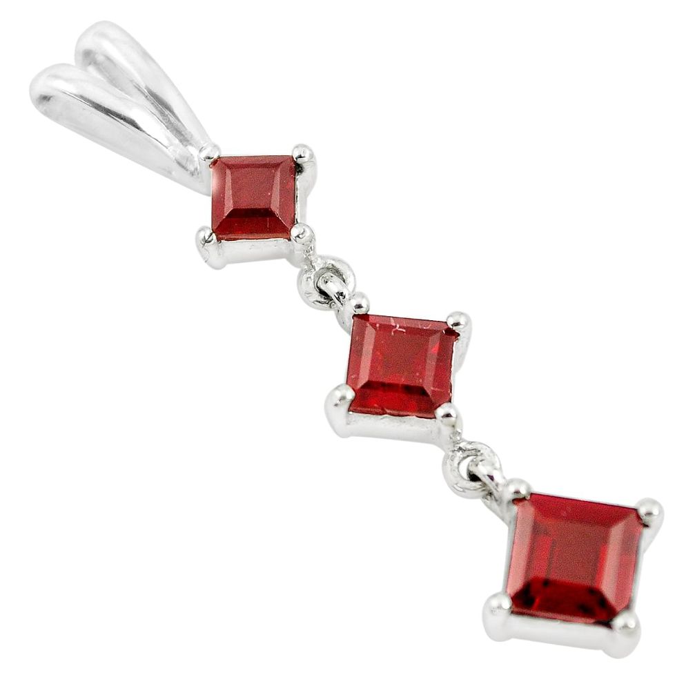 4.84cts natural red garnet 925 sterling silver pendant jewelry m93574