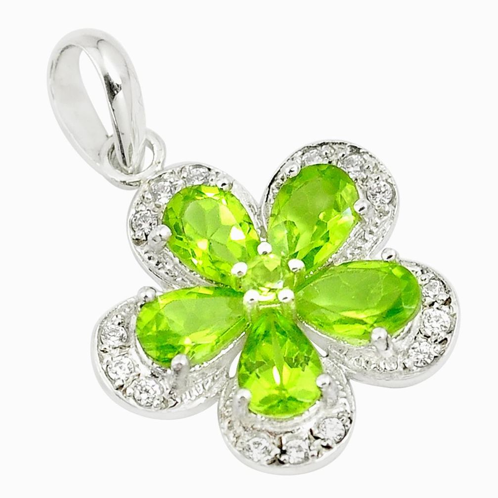 8.80cts natural green peridot pear topaz 925 sterling silver pendant m93775