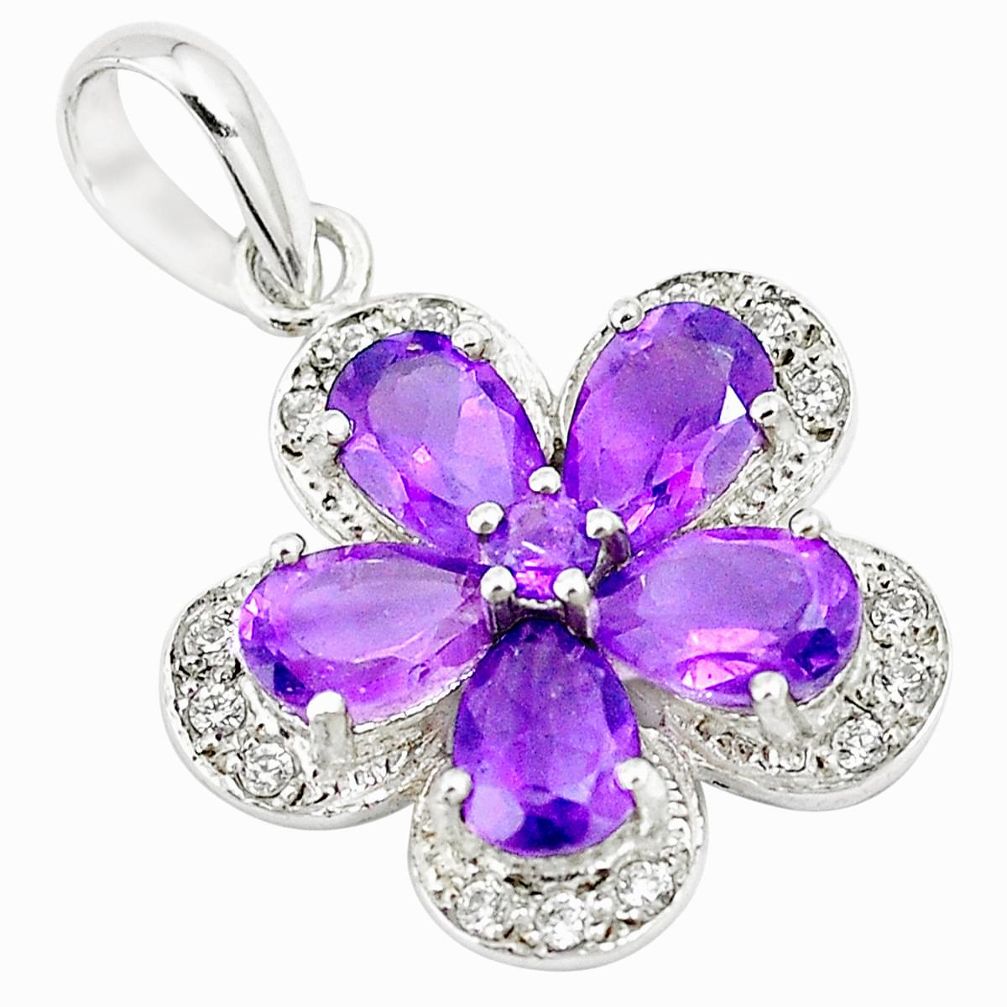 8.37cts natural purple amethyst topaz 925 sterling silver pendant jewelry m93780