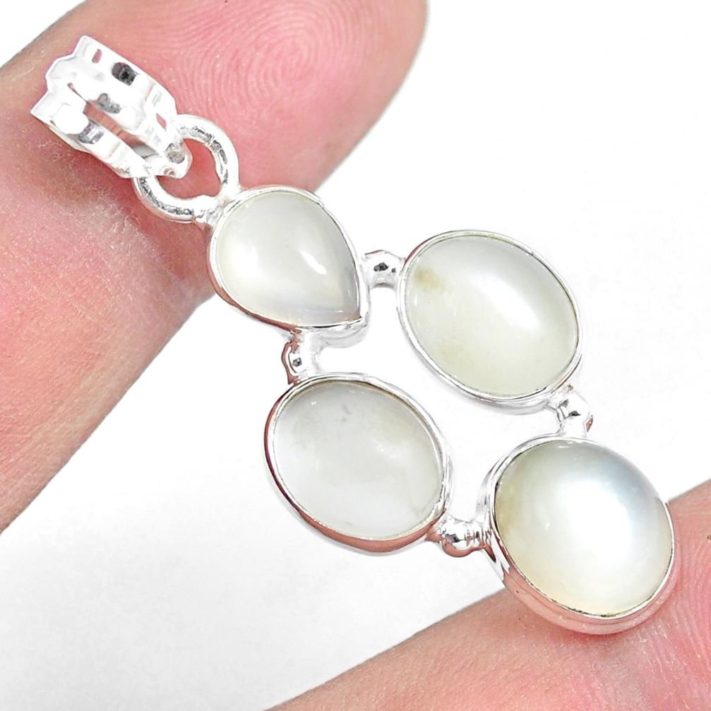 925 sterling silver 12.36cts natural white ceylon moonstone pendant m95754