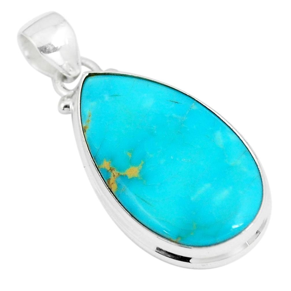13.70cts natural green kingman turquoise 925 sterling silver pendant m96148