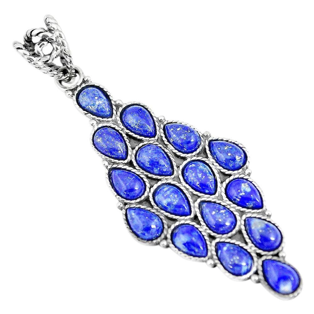 925 sterling silver 8.96cts natural blue lapis lazuli pendant jewelry m96316