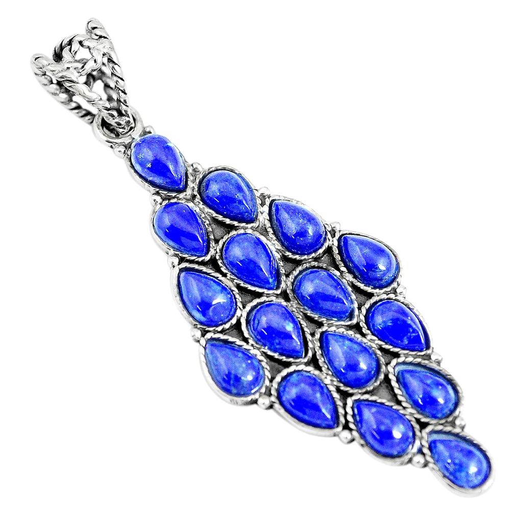 15.85cts natural blue lapis lazuli 925 sterling silver pendant jewelry m96318