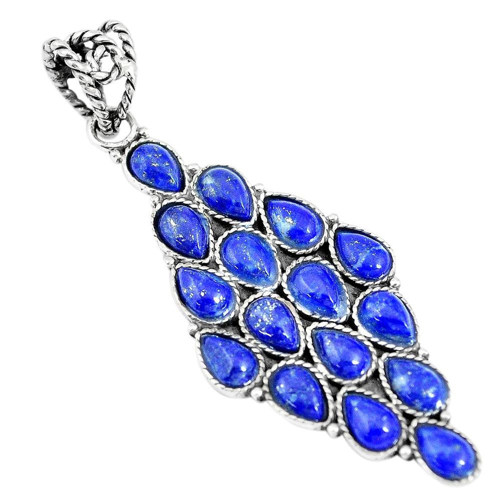16.15cts natural blue lapis lazuli 925 sterling silver pendant jewelry m96320