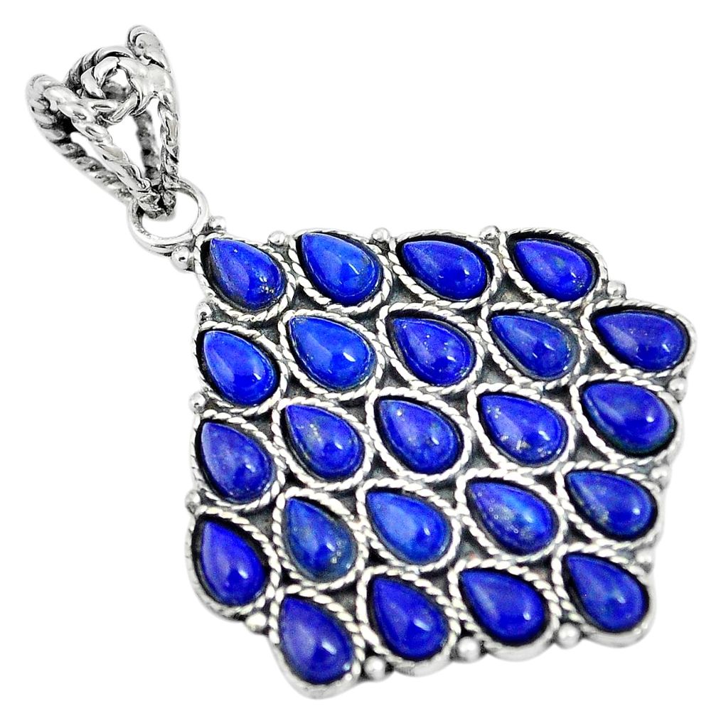 10.00cts natural blue lapis lazuli 925 sterling silver pendant jewelry m96331