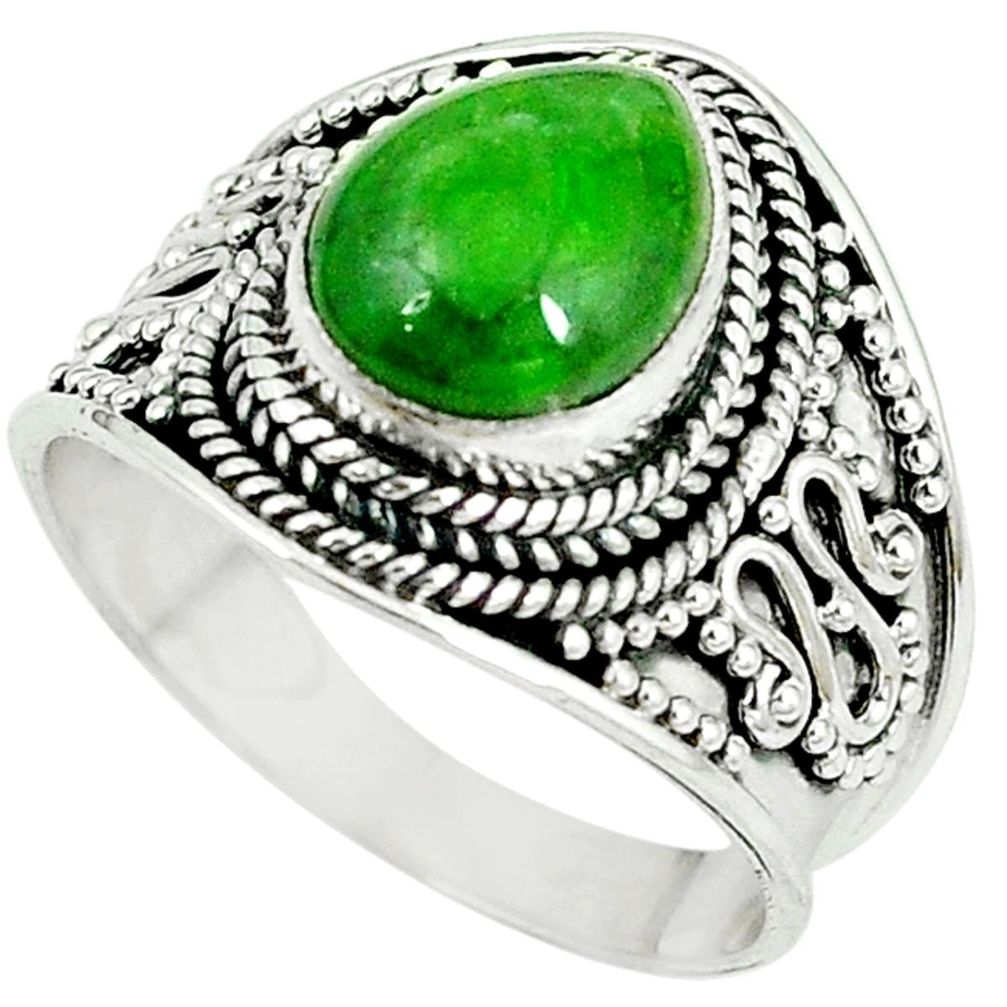 Natural green chrome diopside 925 sterling silver ring jewelry size 8.5 m10047
