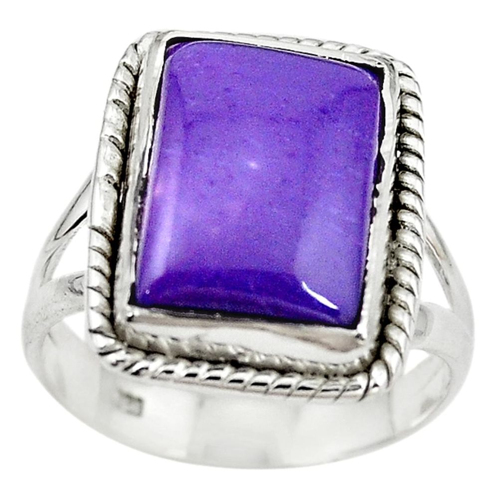 Natural purple charoite (siberian) 925 silver ring jewelry size 8.5 m14649