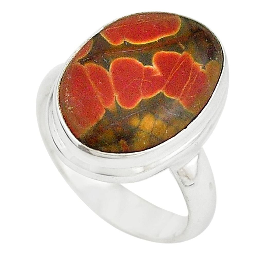 Natural brown cherry creek jasper 925 silver ring jewelry size 7 m18621