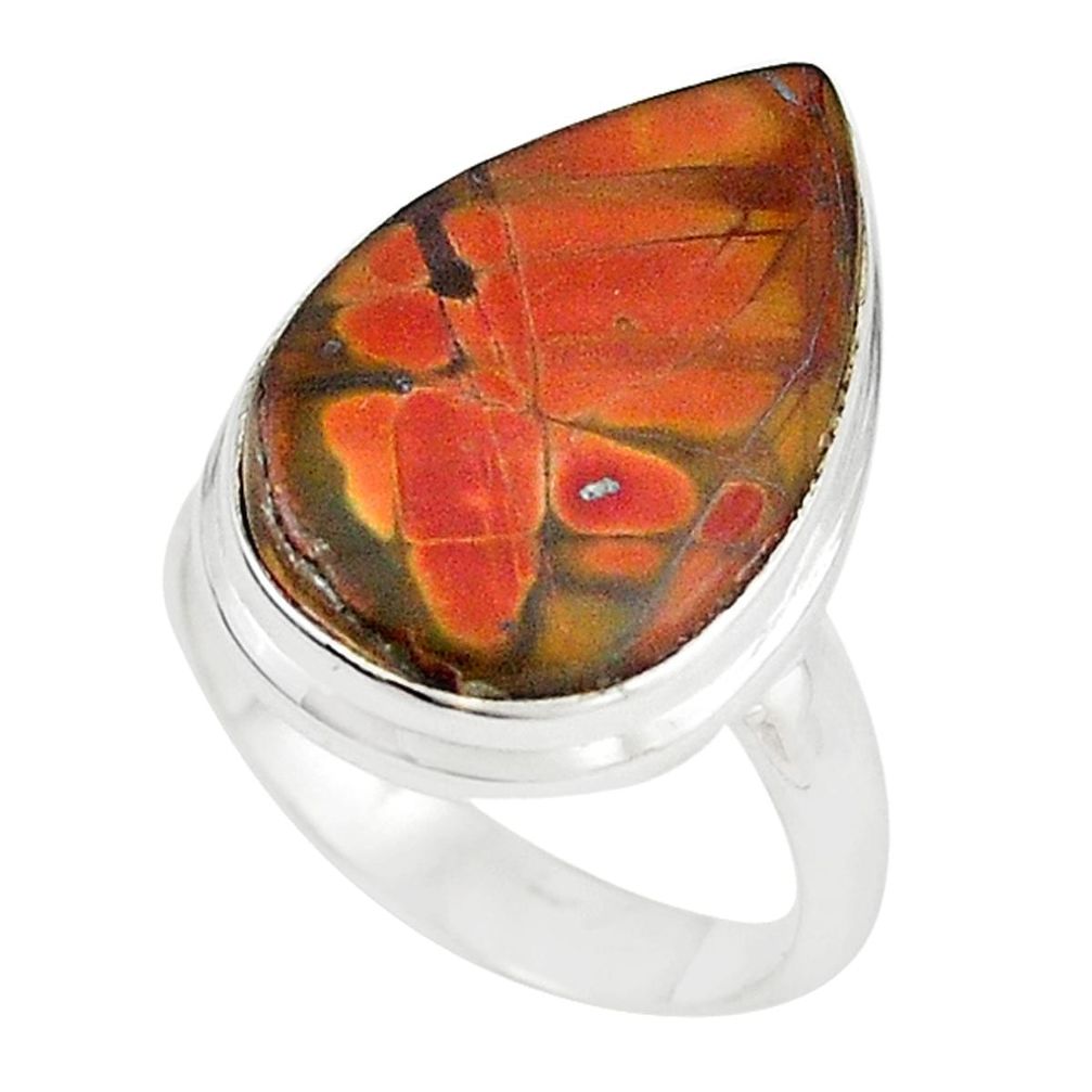 Natural brown cherry creek jasper 925 silver ring jewelry size 8 m18622