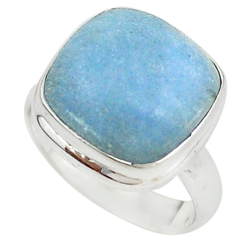 Natural blue angelite 925 sterling silver ring jewelry size 7 m18767