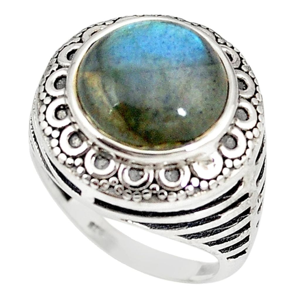 Natural blue labradorite 925 sterling silver ring jewelry size 8.5 m19318