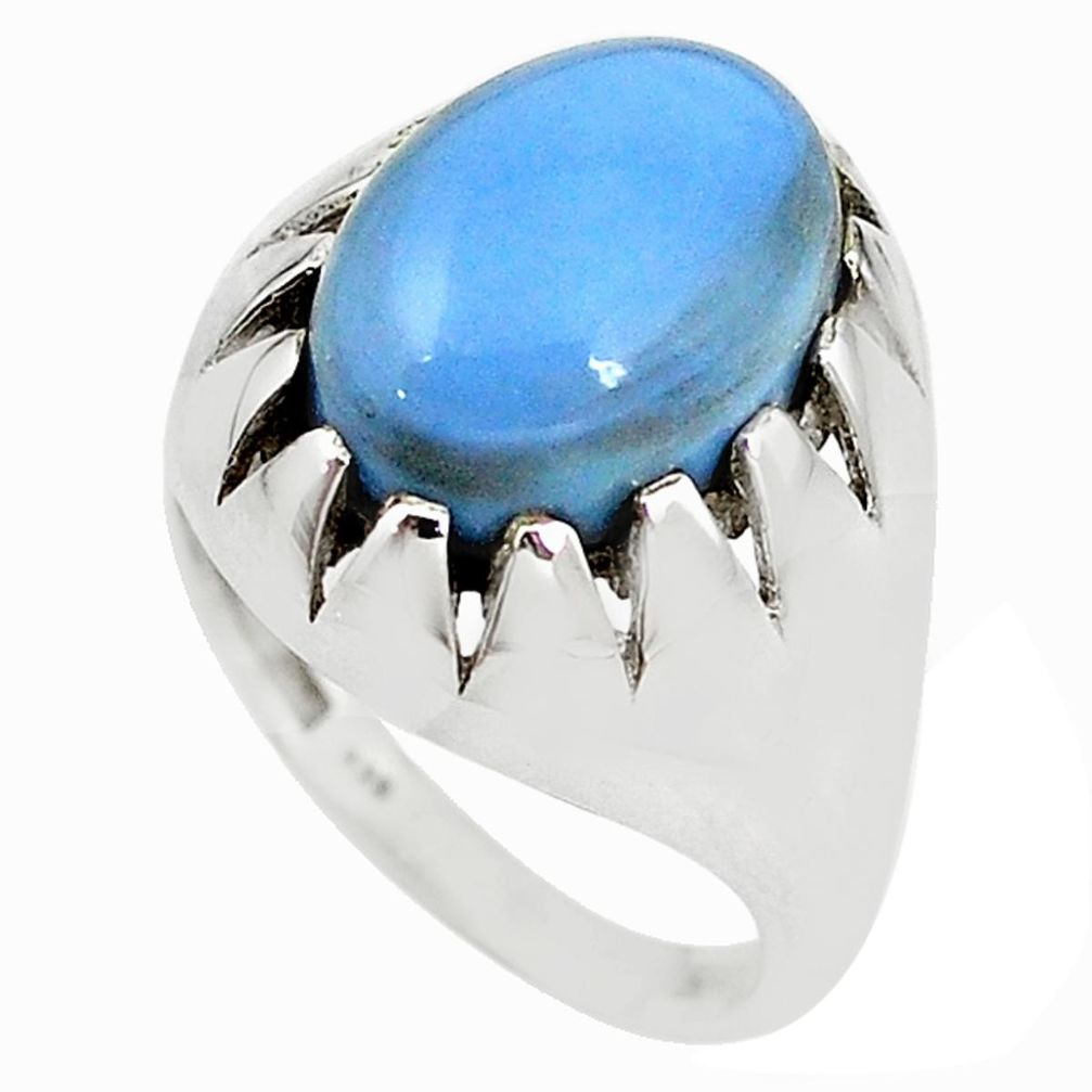 Natural blue owyhee opal 925 sterling silver ring jewelry size 7.5 m19324