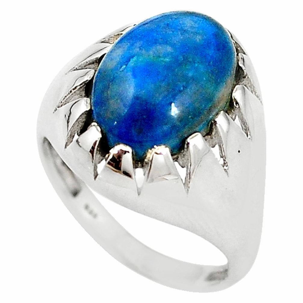 Natural blue shattuckite 925 sterling silver ring jewelry size 8.5 m19328